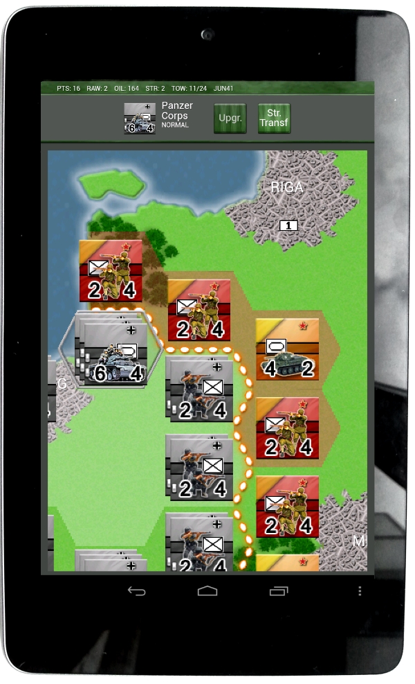 Zoomed-in view for easier touch and drag